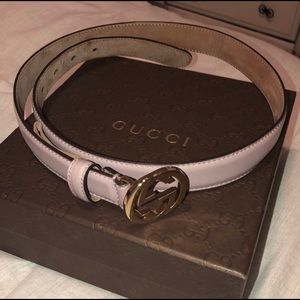 GUCCI blush pink belt